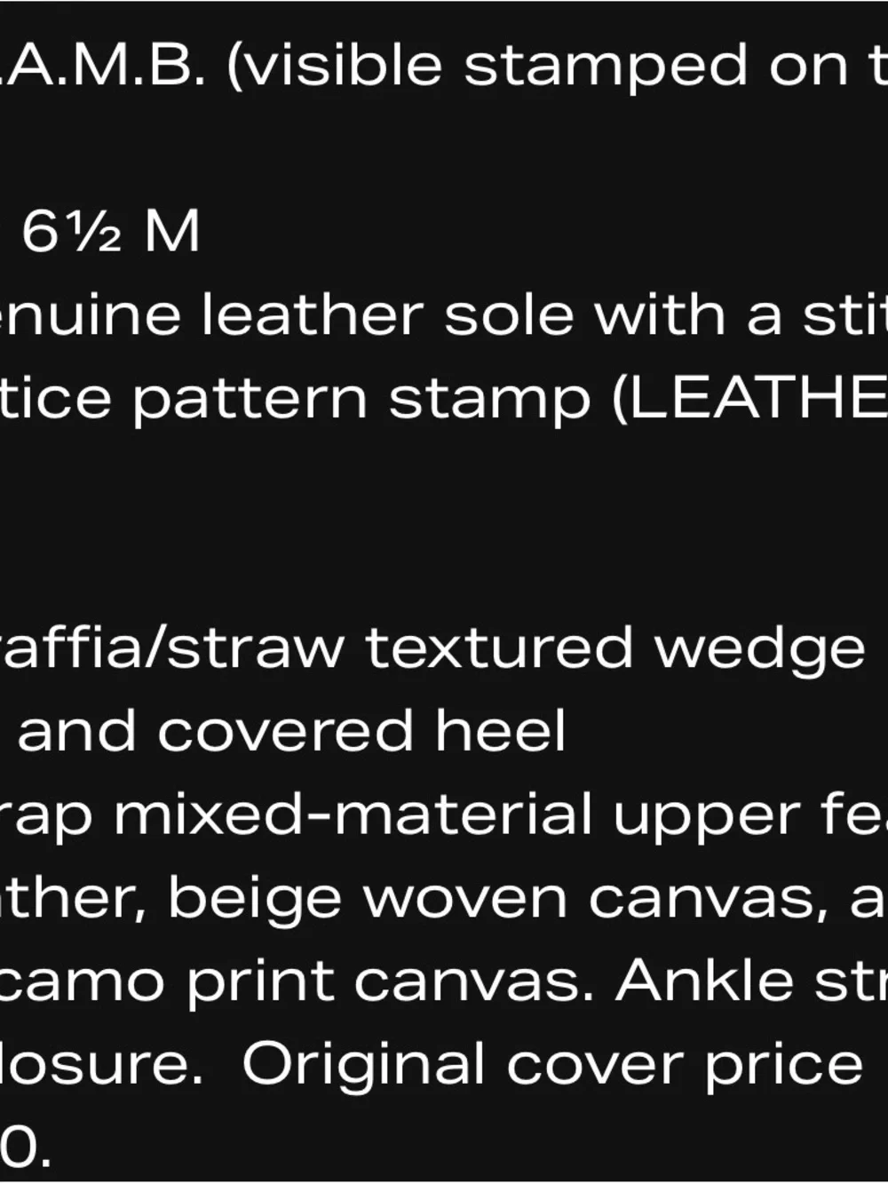 L.A.M.B. Black Multi-Strap leather, Canvas on Woven Platform High Heel Sandals🔥🔥